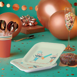 Plato De Papel Humor médico autopista con personajes de bigote