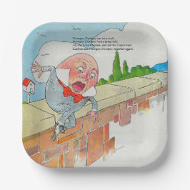 Plato De Papel Humpty Dumpty en la pared madre de oca rima de gua