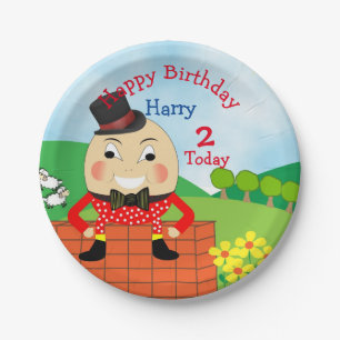 Plato De Papel Humpty Dumpty Niños con Temas de Cumpleaños Fies