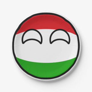 Plato De Papel Hungría Geeky que tiende divertida Countryball