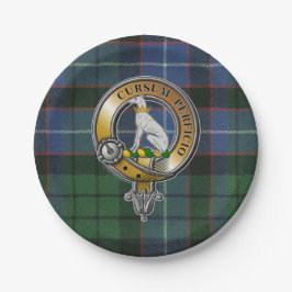 Plato De Papel Hunter Tartan & Badge