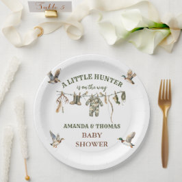 Plato De Papel Hunting Boy Baby Shower 