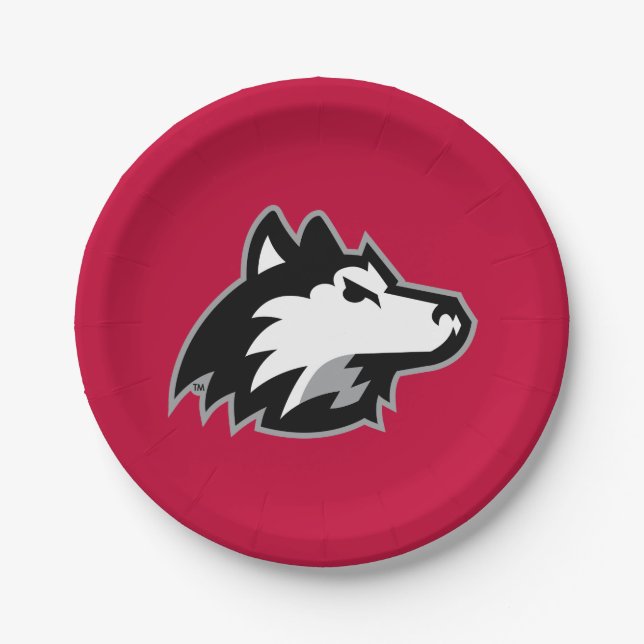 Plato De Papel Huskies del norte de Illinois (Anverso)