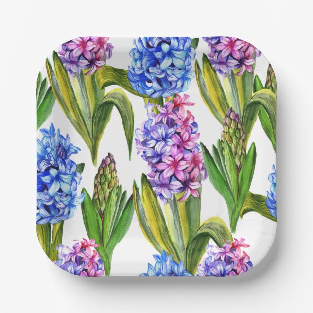 Plato De Papel Hyacinth de primavera (Anverso)