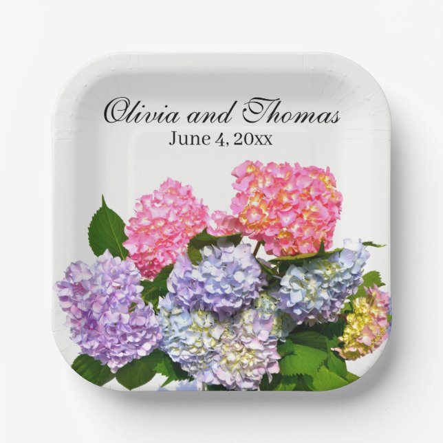 Plato De Papel Hydrangea Bouquet (Anverso)