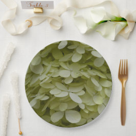 Plato De Papel Hydrangea Floral Celadon Green