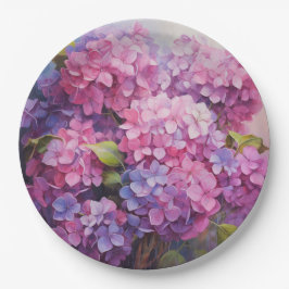 Plato De Papel Hydrangeas