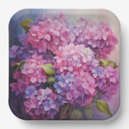 Plato De Papel Hydrangeas