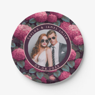 Plato De Papel Hydrangeas Modernas Placas Para El Boda Keepsake