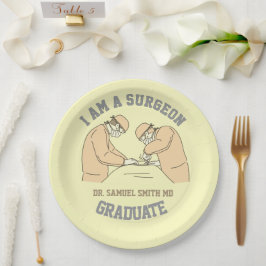 Plato De Papel I AM SURGEON doctor MD party graduate
