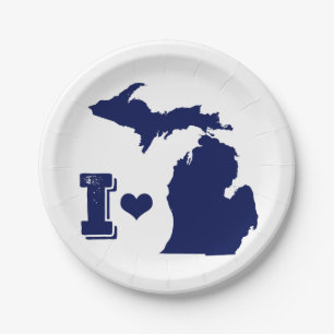 Plato De Papel I corazón Michigan