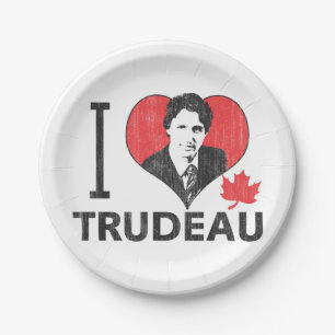 Plato De Papel I corazón Trudeau