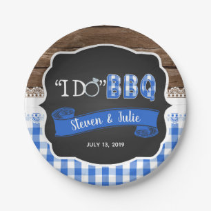 Plato De Papel I Do BBQ Paper Plate - Azul