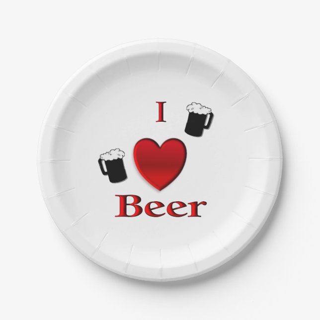 Plato De Papel I Heart Beer Design Cufflinks (Anverso)