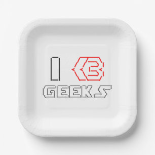 Plato De Papel I Heart Geeks ASCII ART