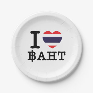 Plato De Papel I Heart (Love) Baht