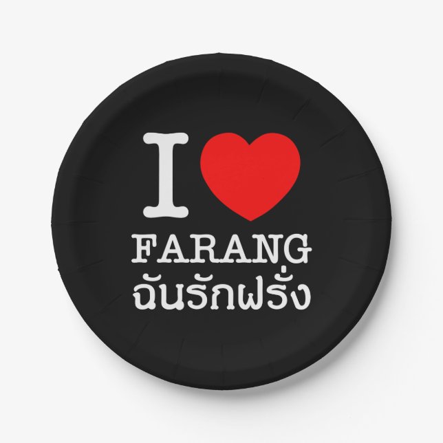 Plato De Papel I Heart (Love) Farang (Anverso)