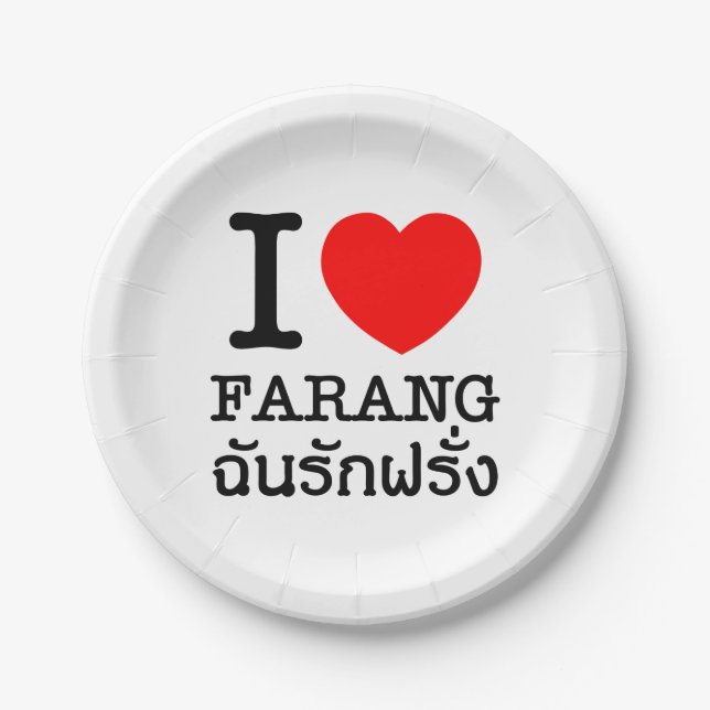 Plato De Papel I Heart (Love) Farang (Anverso)