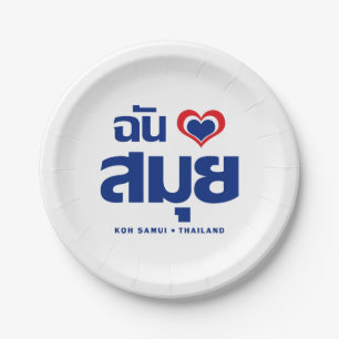 Plato De Papel I Heart (Love) Koh Samui + Tailandia