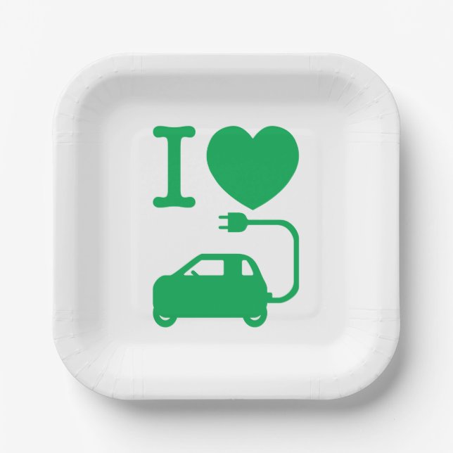 Plato De Papel I Heart {Love} NEV (Anverso)