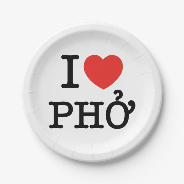 Plato De Papel I Heart (Love) Pho (Anverso)
