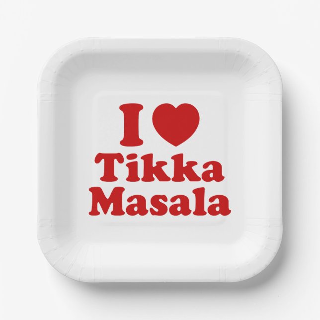Plato De Papel I Heart (Love) Tikka Masala (Anverso)
