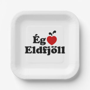 Plato De Papel I Heart (Love) Volcanes [Ég Elska Eldfjöll]