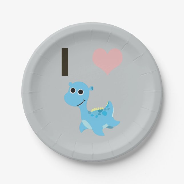 Plato De Papel I Heart Nessie (Anverso)