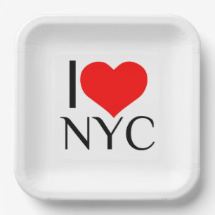 PLATO DE PAPEL I HEART NYC