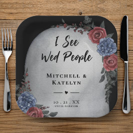 Plato De Papel I See Wed People Headstone Floral Gothic Wedding