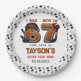 Plato De Papel I Was 6, Now I’m 7 – Hockey 7th Birthday Party