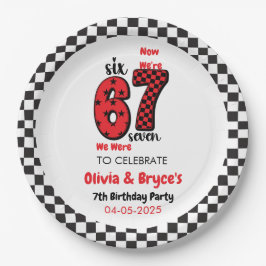 Plato De Papel I Was 6, Now I’m 7 – Twin 7th Birthday for Kids