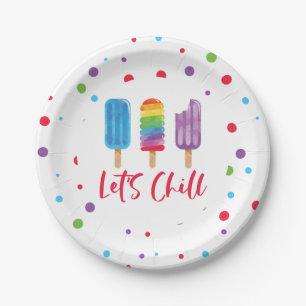 Plato De Papel Ice arcoiris pop vamos a matar el cumpleaños de ve