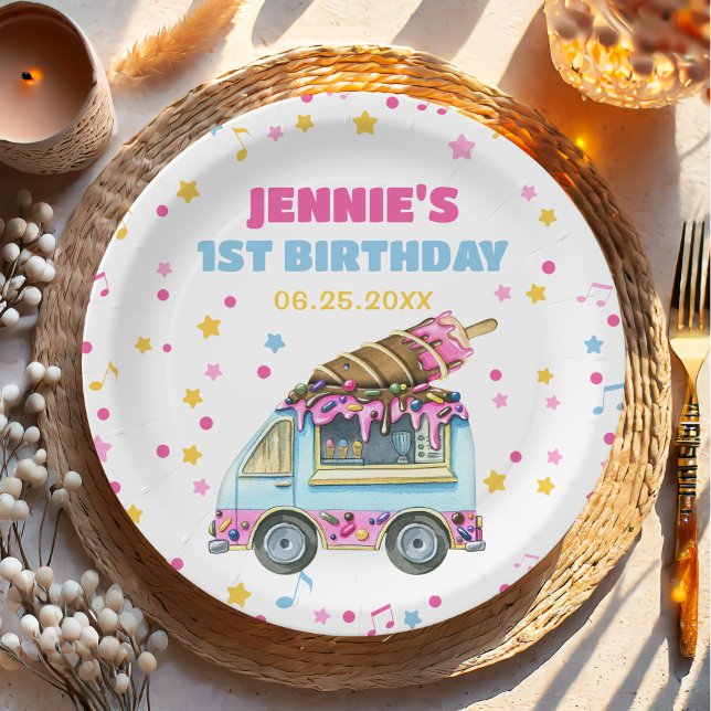 Plato De Papel Ice Cream Primer Fiesta de Cumpleaños (Subido por el creador)