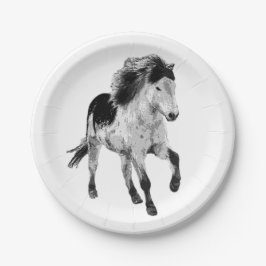 Plato De Papel Icelandic horse in motion