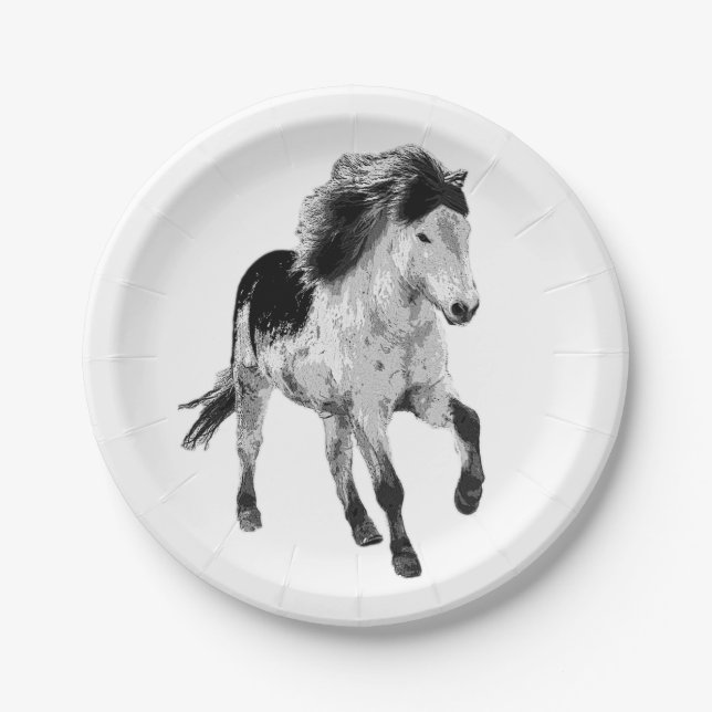 Plato De Papel Icelandic horse in motion (Anverso)