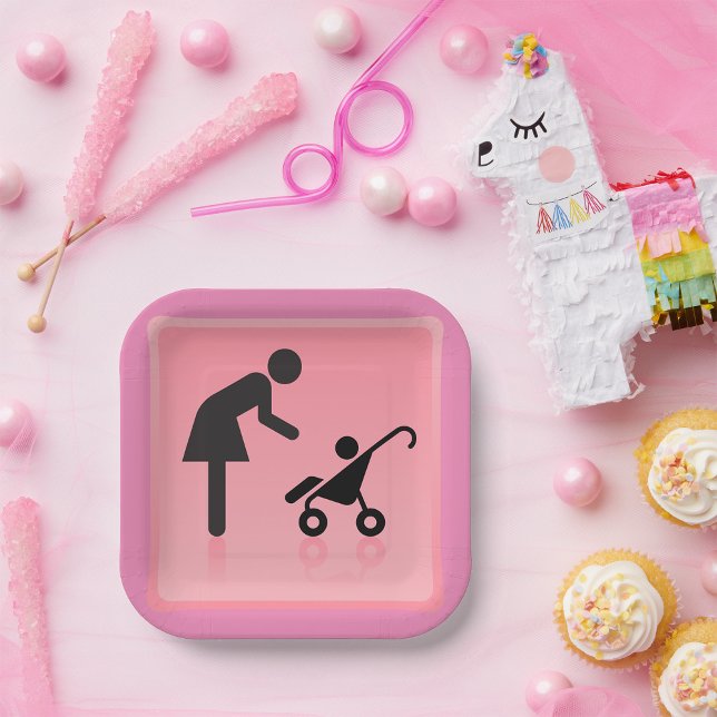 Plato De Papel Icono De Madre E Hijo (Subido por el creador)
