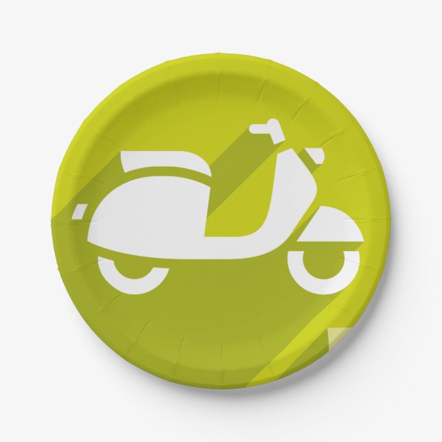 Plato De Papel Icono de Scooter (Anverso)
