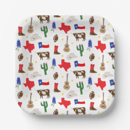 Plato De Papel Iconos de Texas