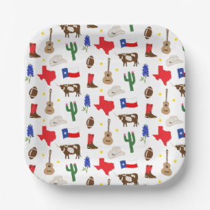 Plato De Papel Iconos de Texas