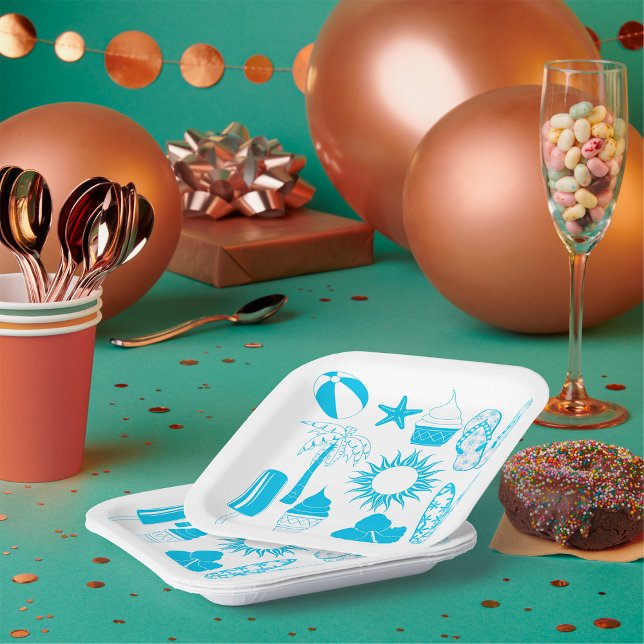 Plato De Papel Iconos de verano (Subido por el creador)