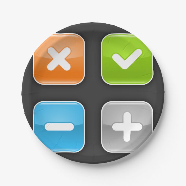 Plato De Papel Iconos matemáticos (Anverso)