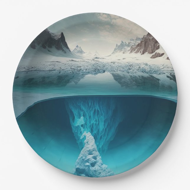 Plato De Papel Icy Mountain View (Anverso)