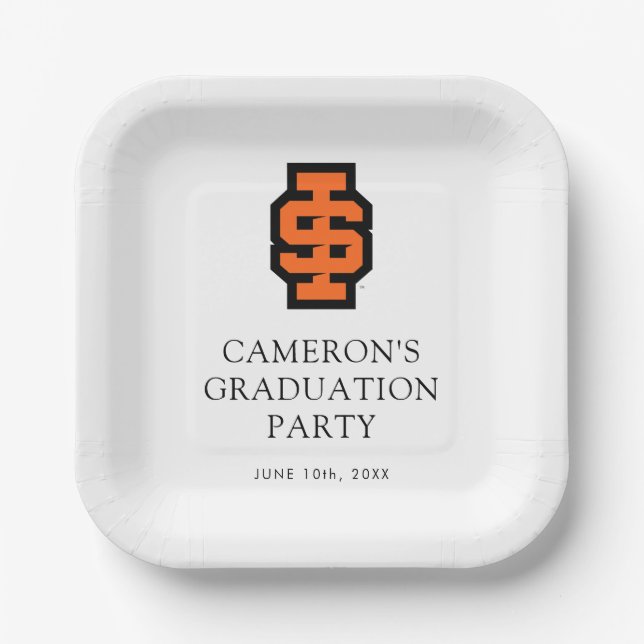 Plato De Papel Idaho State University Bold Bengala Logo (Anverso)