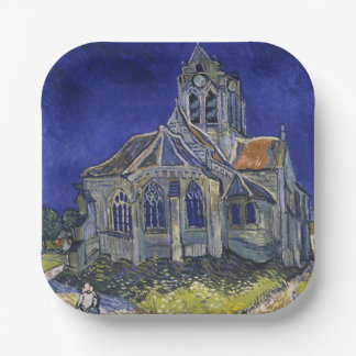 Plato De Papel Iglesia de Auvers por Vincent van Gogh