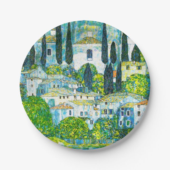 Plato De Papel Iglesia de Cassone Gustav Klimt (Anverso)