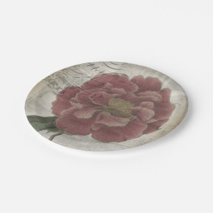 Plato De Papel III floral francés