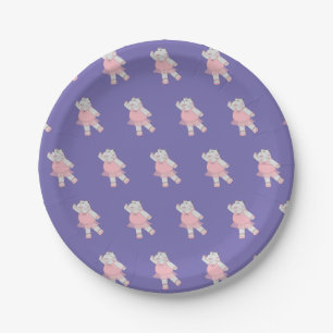 Plato De Papel illusima Ballerina Hippo Purple