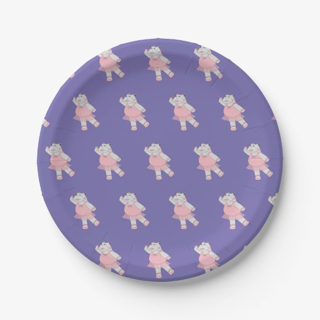 Plato De Papel illusima Ballerina Hippo Purple (Anverso)