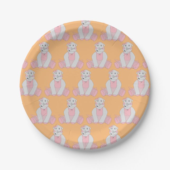 Plato De Papel illusima Ballerina Rhino (Anverso)